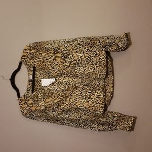 Animal print chiffon blouse